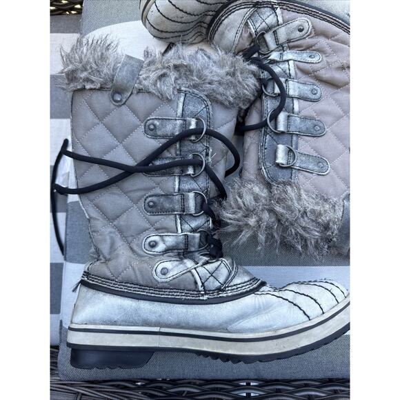 Sorel Tofino Waterproof Winter Snow Boots Womens Size 8 EUR 40 Gray Waxed Canvas - Picture 3 of 16